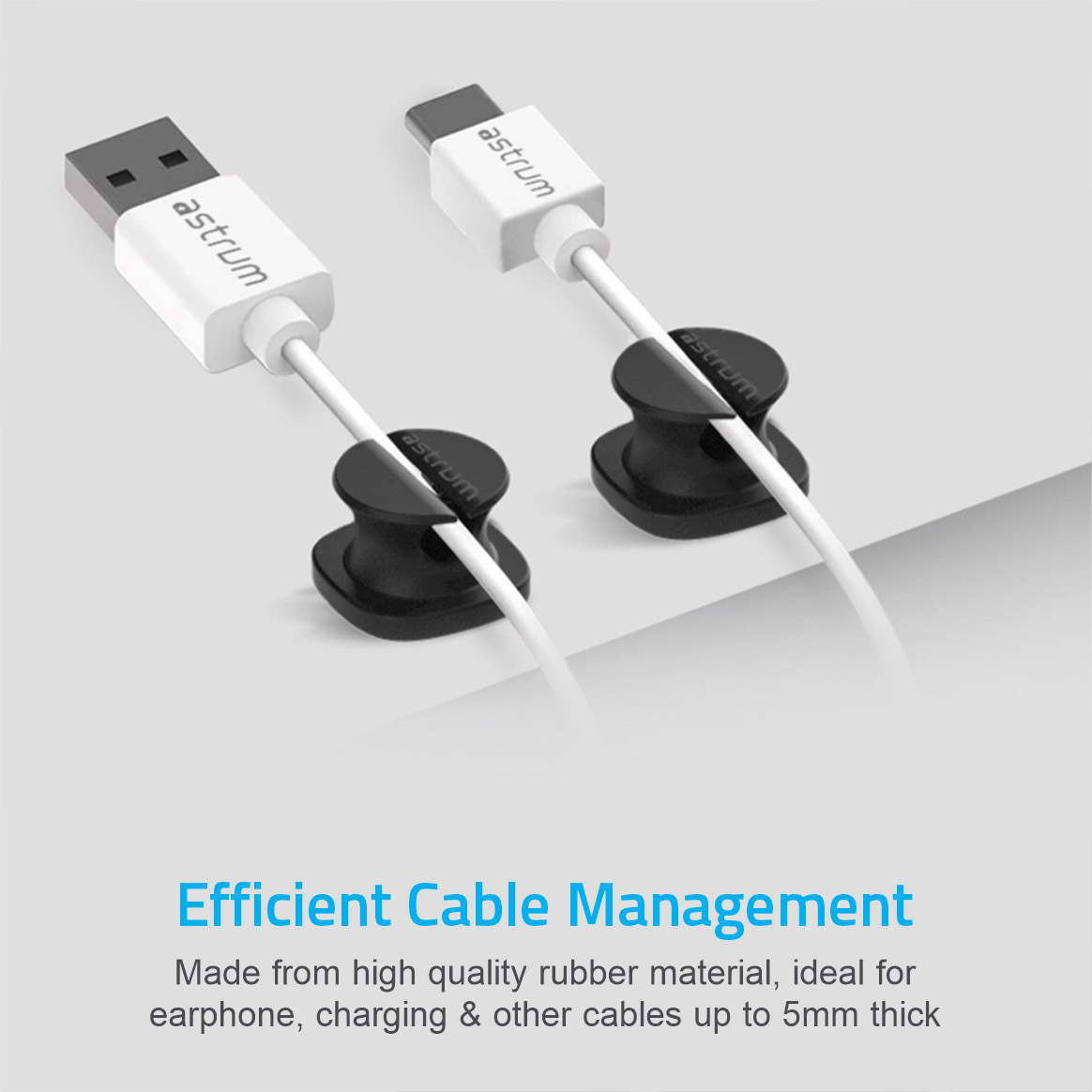 CO060 Mini Cable Organizer Clips - 4 Piece Set - Black image 3