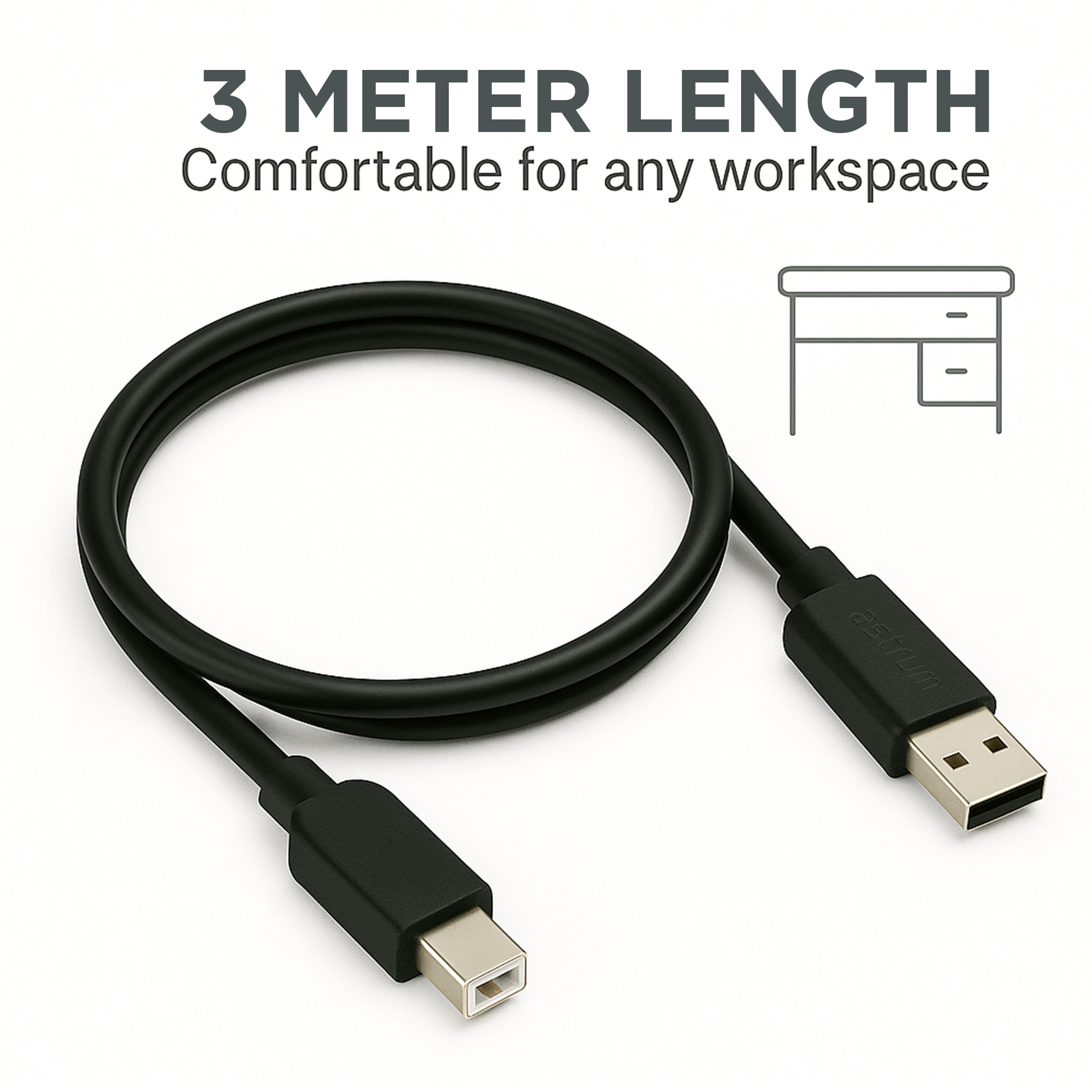 UB203 USB 2.0 Male to Male 3.0m Printer Cable image 2