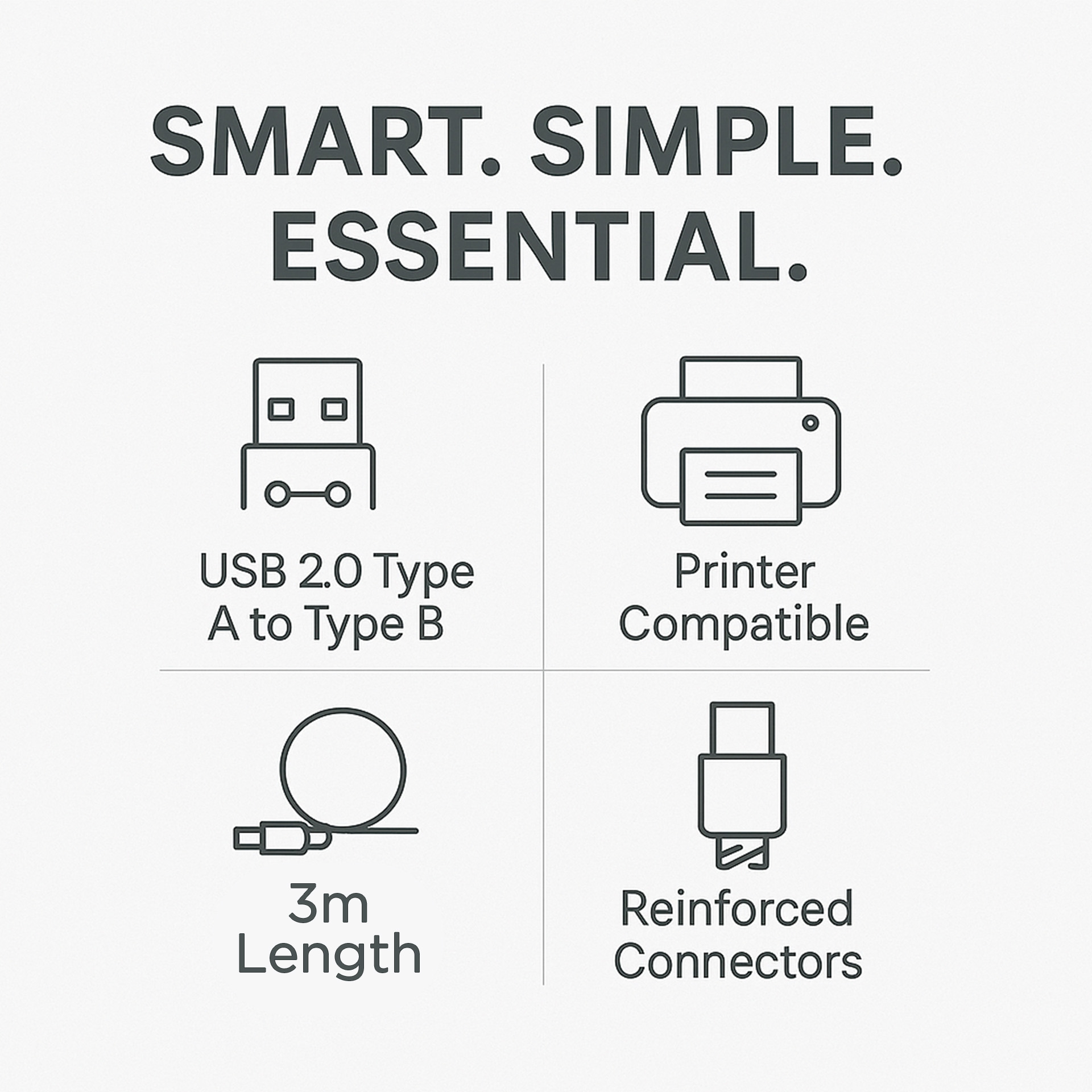 UB203 USB 2.0 Male to Male 3.0m Printer Cable image 3