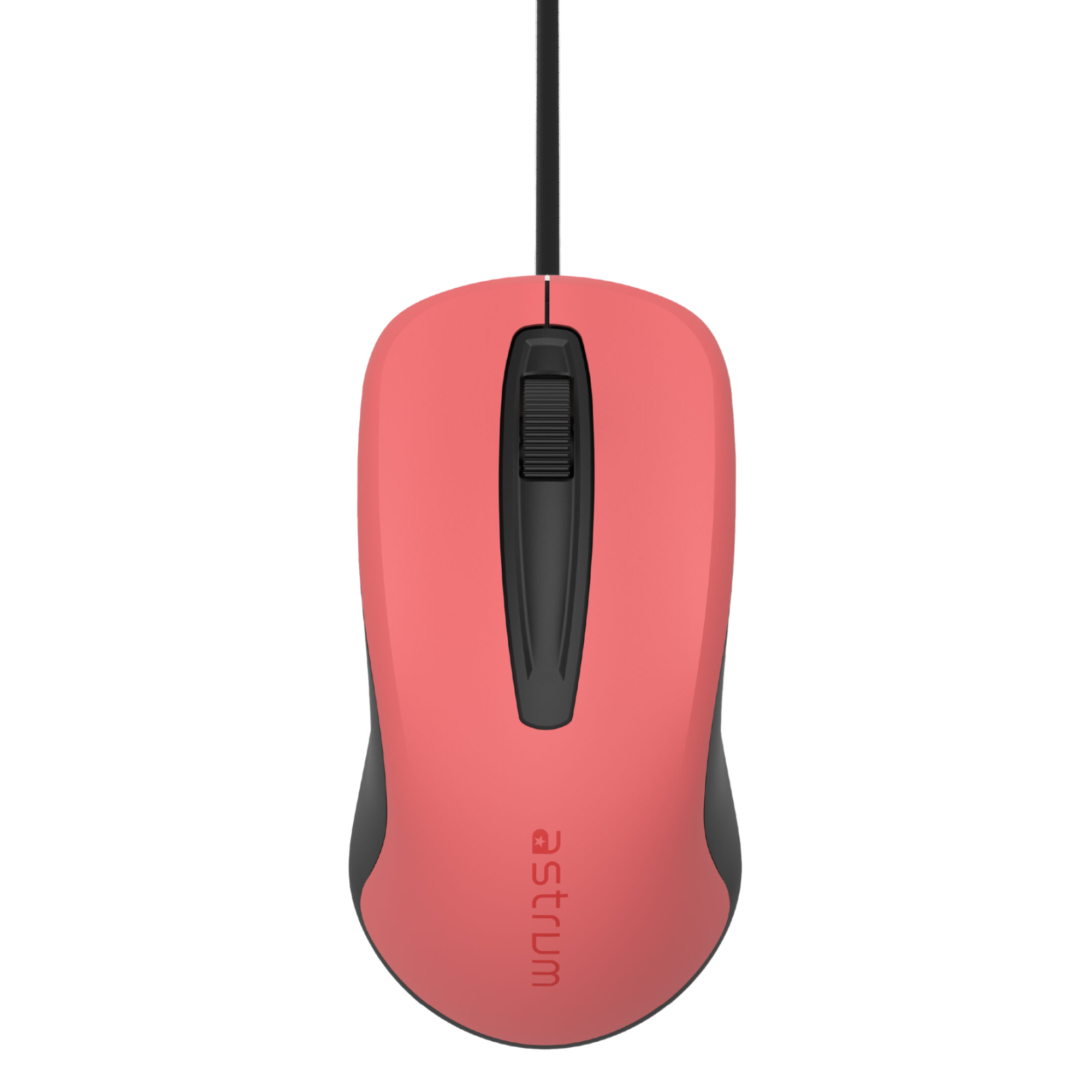 USB Wired Optical Mouse-3 buttons,1200 DPI, Plug & Play – MU120 – Red, Black image 2
