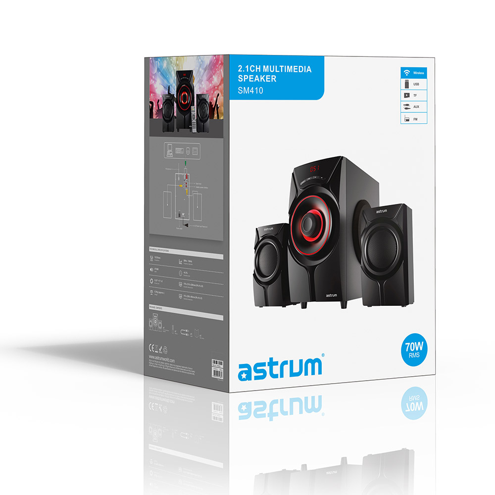 SM410 70W 2.1CH LED Light Multimedia Wireless Speaker image 6