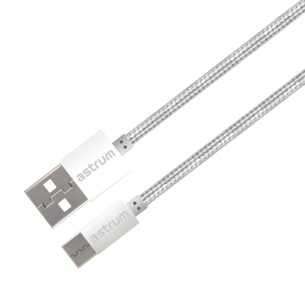 Verve UC30 3A USB-A to USB-C Charge & Sync Braided Cable – White