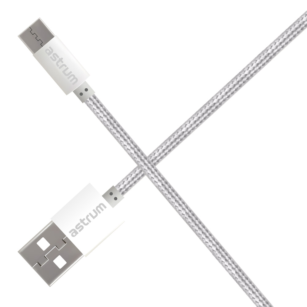Verve UC30 3A USB-A to USB-C Charge & Sync Braided Cable – White image 2