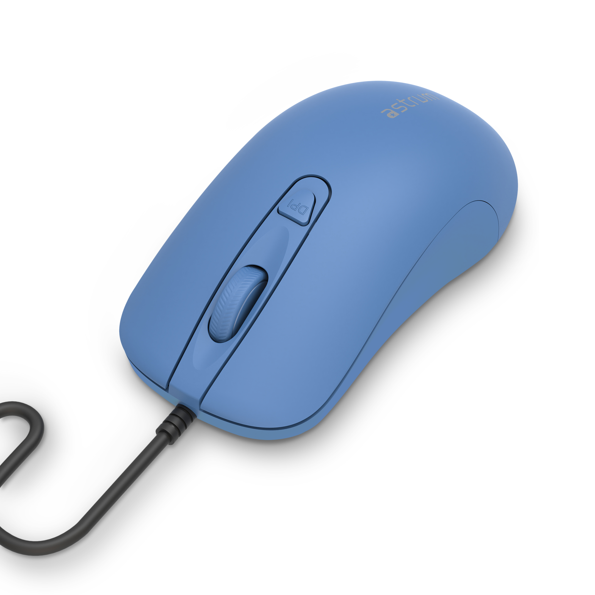 Astrum Full Size Wired Optical Mouse, 1600 DPI, 4 Buttons, 1.5m – MU10 (Blue)