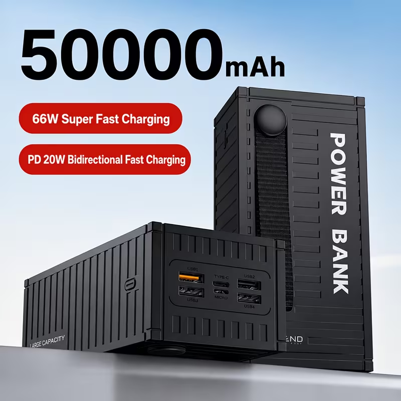 High-Capacity Power Bank with LCD Display