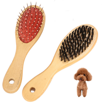 Double Sided Pin And Bristle Wooden Pet Brush image 2