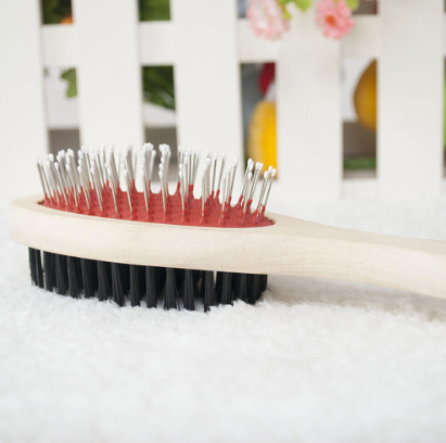 Double Sided Pin And Bristle Wooden Pet Brush image 3