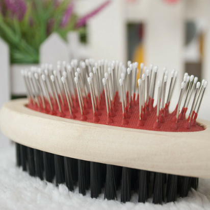 Double Sided Pin And Bristle Wooden Pet Brush image 5