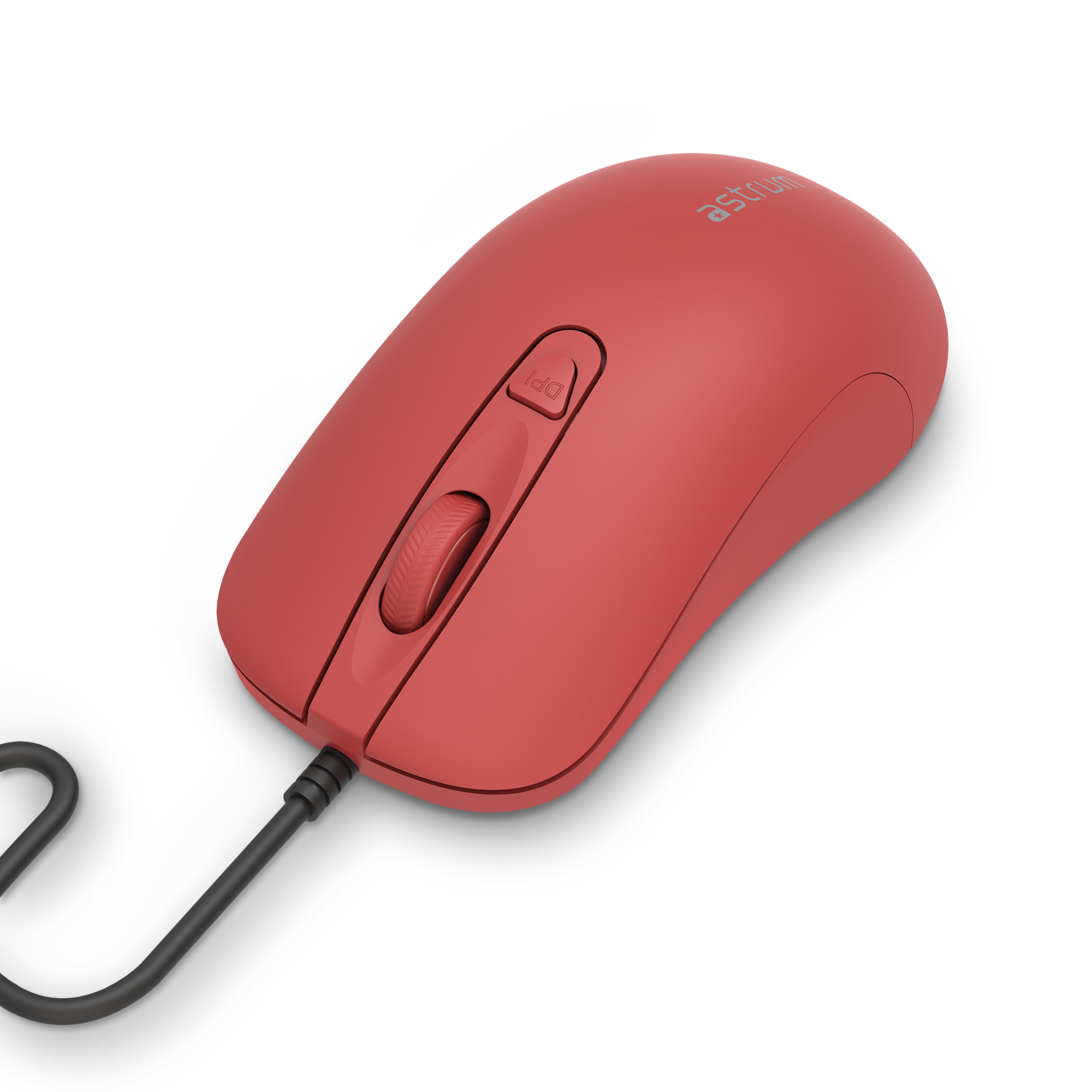 Astrum Full Size Wired Optical Mouse, 1600 DPI, 4 Buttons, 1.5m – MU10 (Red)