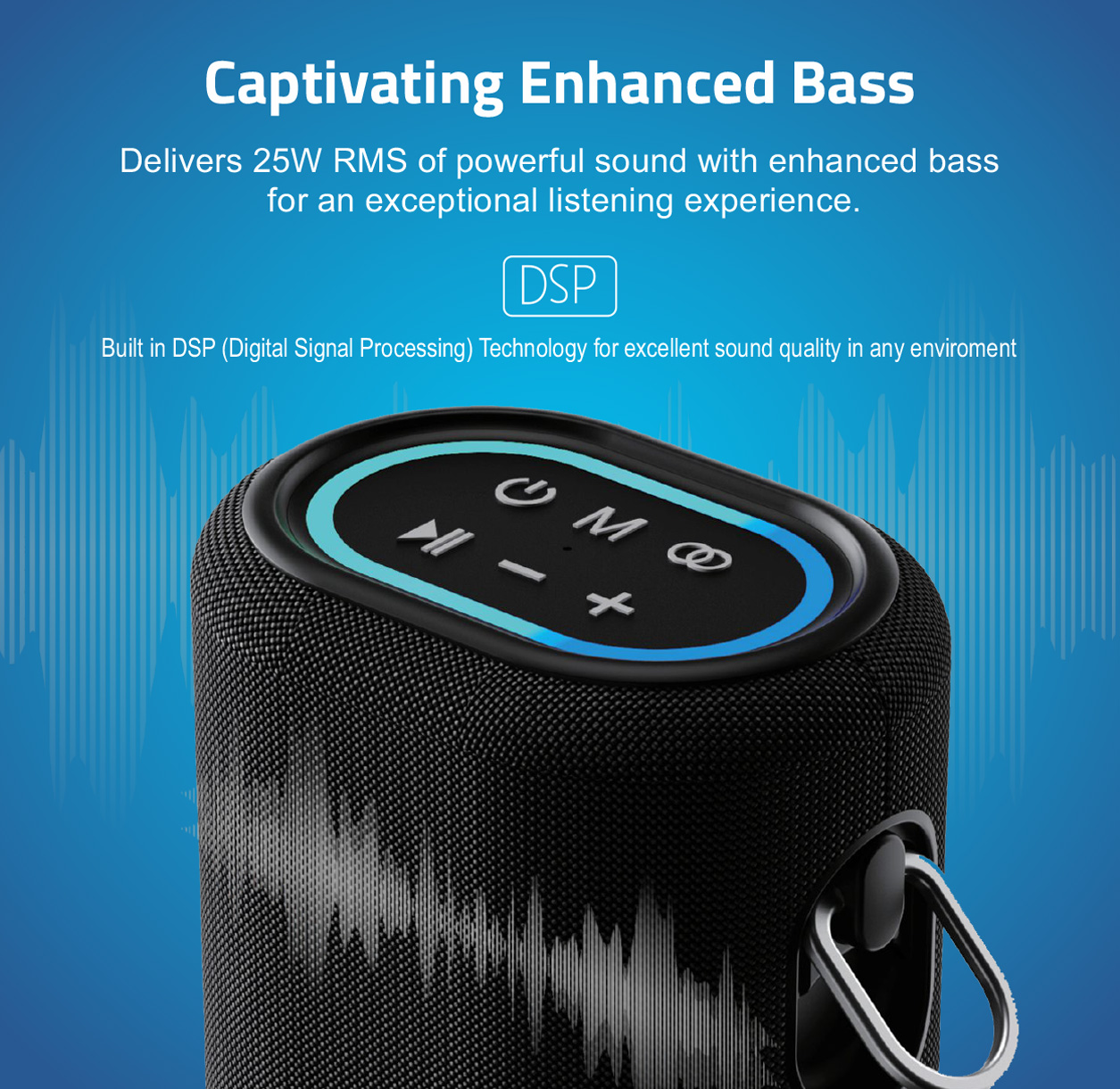 SP210 Bluetooth Waterproof  IP6 Speaker, 25W DSP TF LED TWS AUX MIC image 2