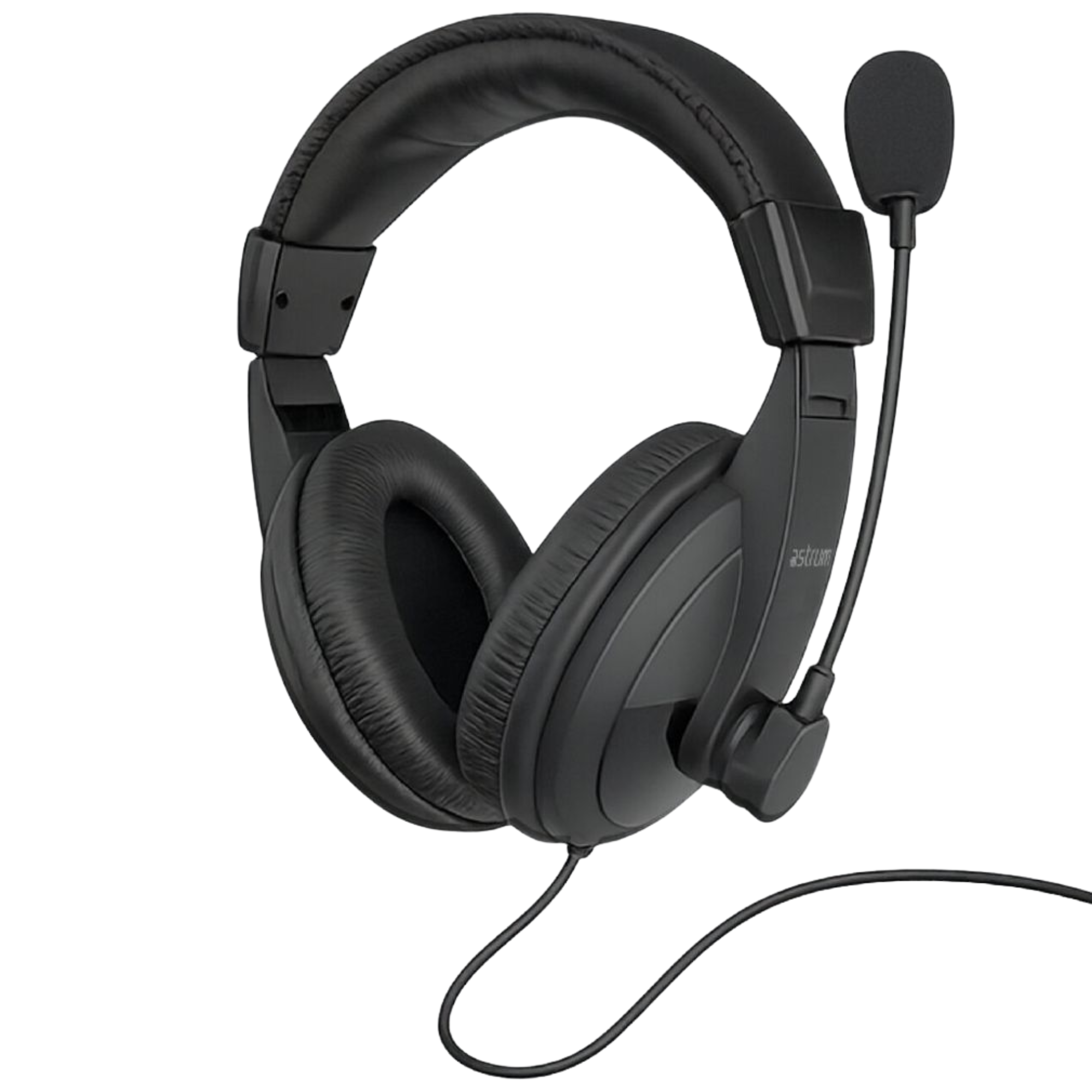 HS220 Over-Ear Wired Stereo Headset with Rotating Mic - Black image 4