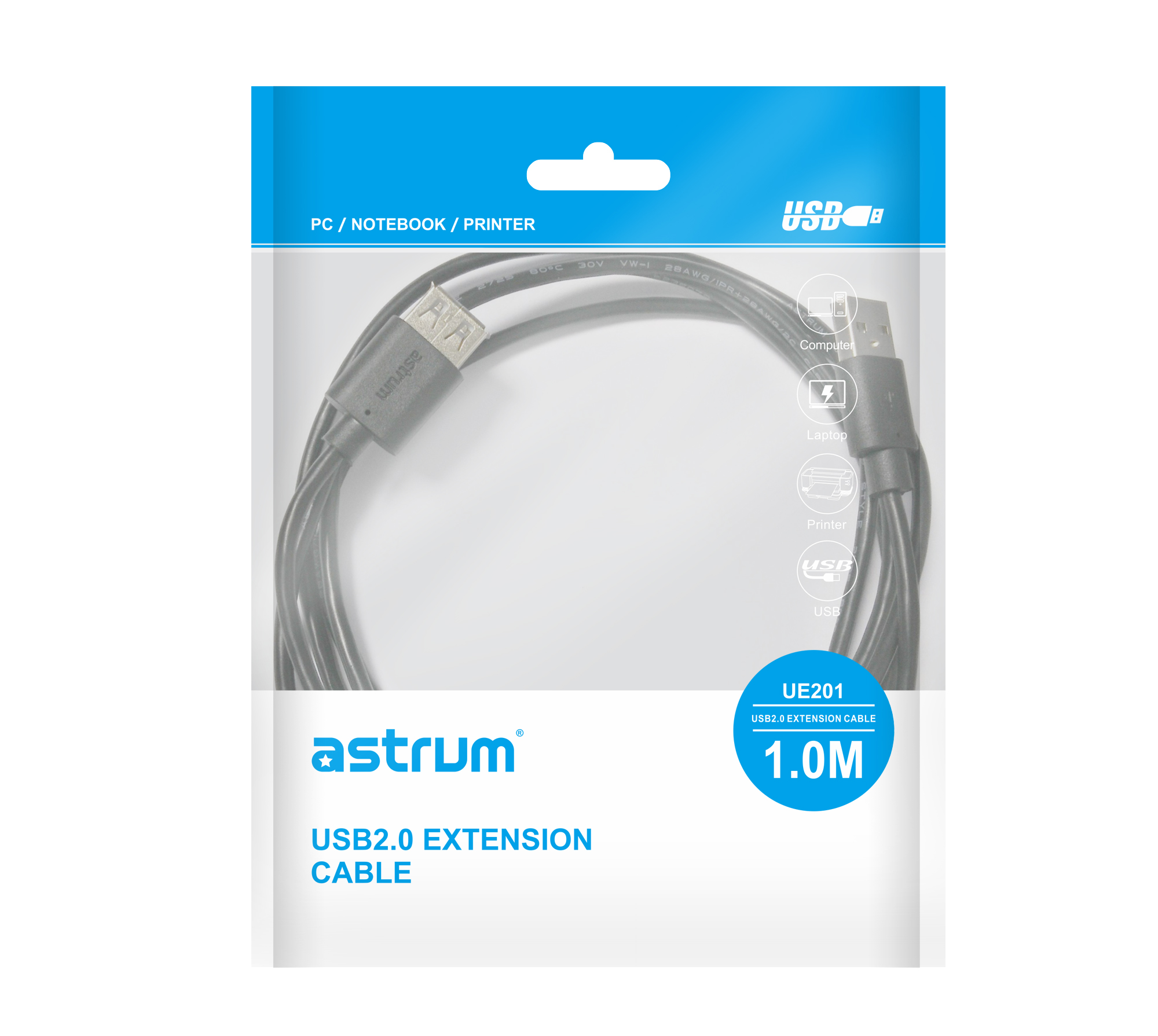 UE201 USB 2.0 Male to Female 1.8m Extension Cable image 2