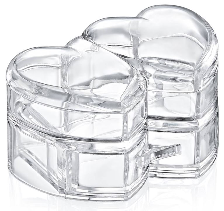 Double Heart Shaped Mini Cosmetic Jewellery Box image 2