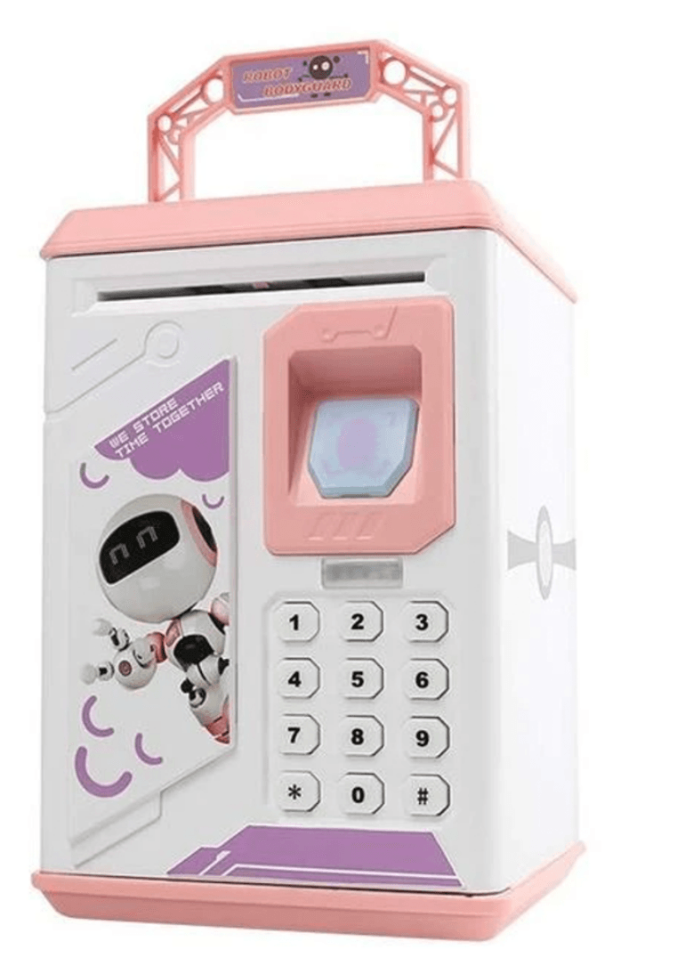 Fingerprint Electronic Piggy Bank - Pink