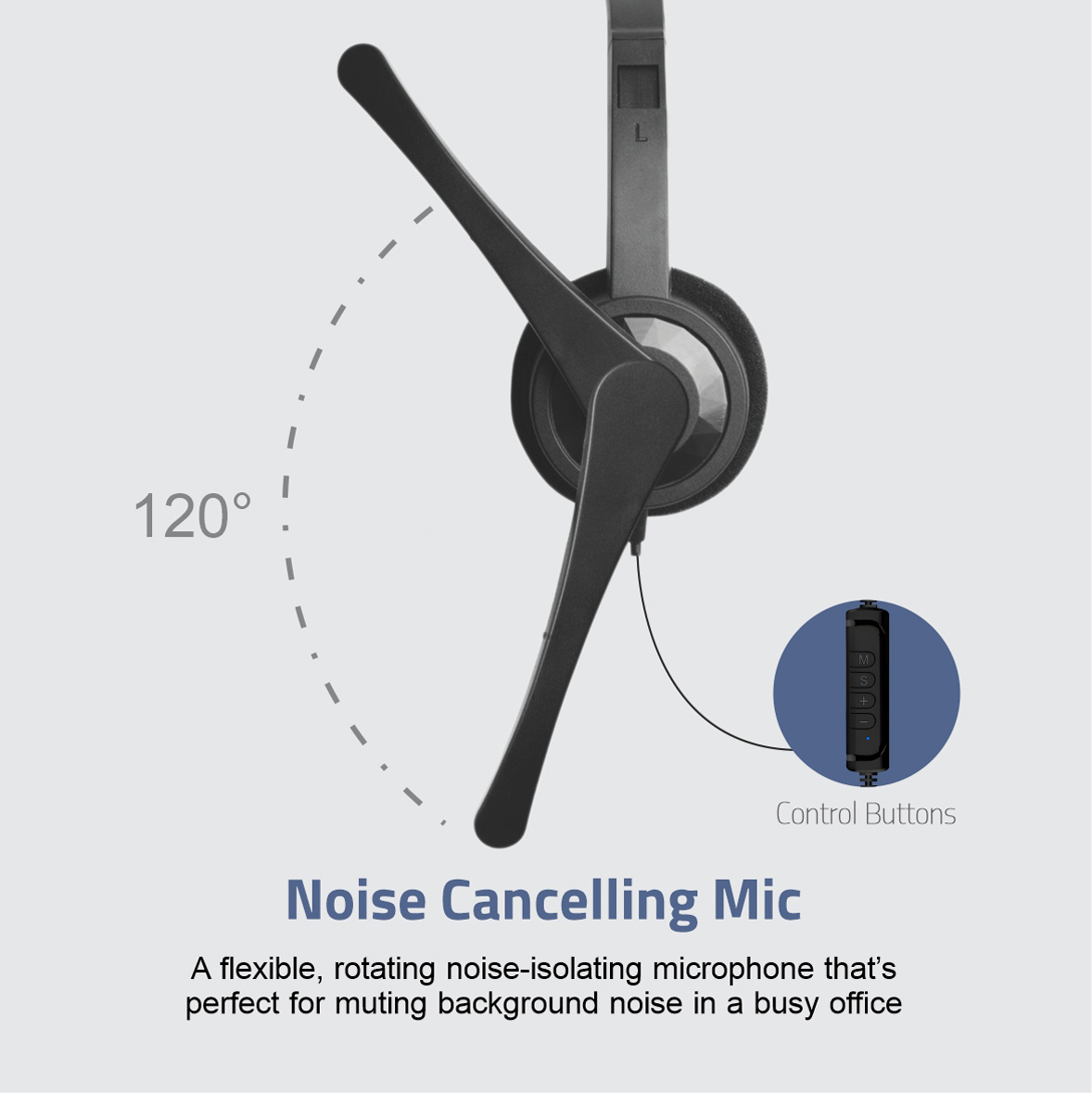 On-Ear Wired USB Headset with Rotating Mic for Chat & Gaming – HU640 – 1Pack image 6