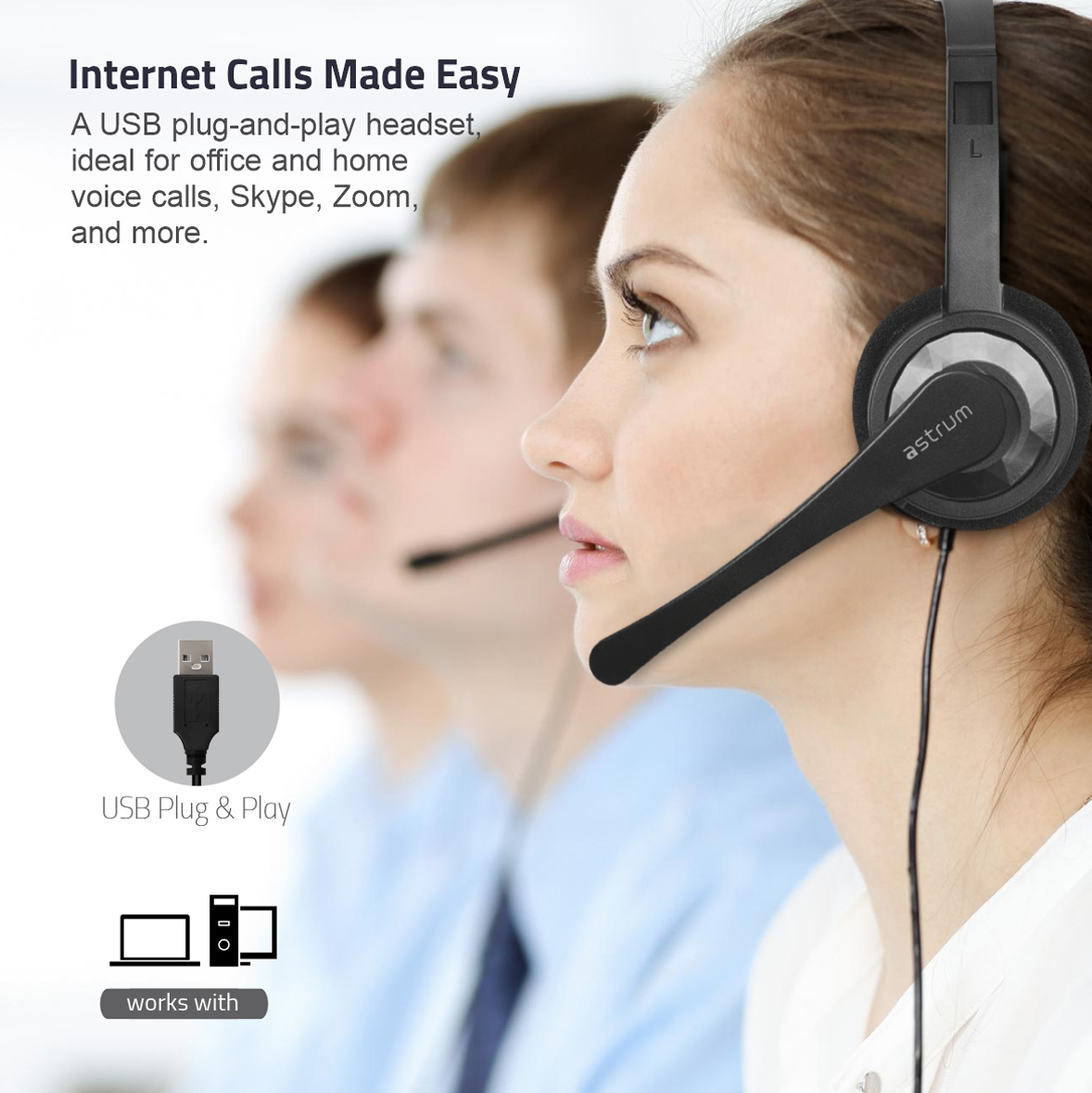 On-Ear Wired USB Headset with Rotating Mic for Chat & Gaming – HU640 – 1Pack image 8