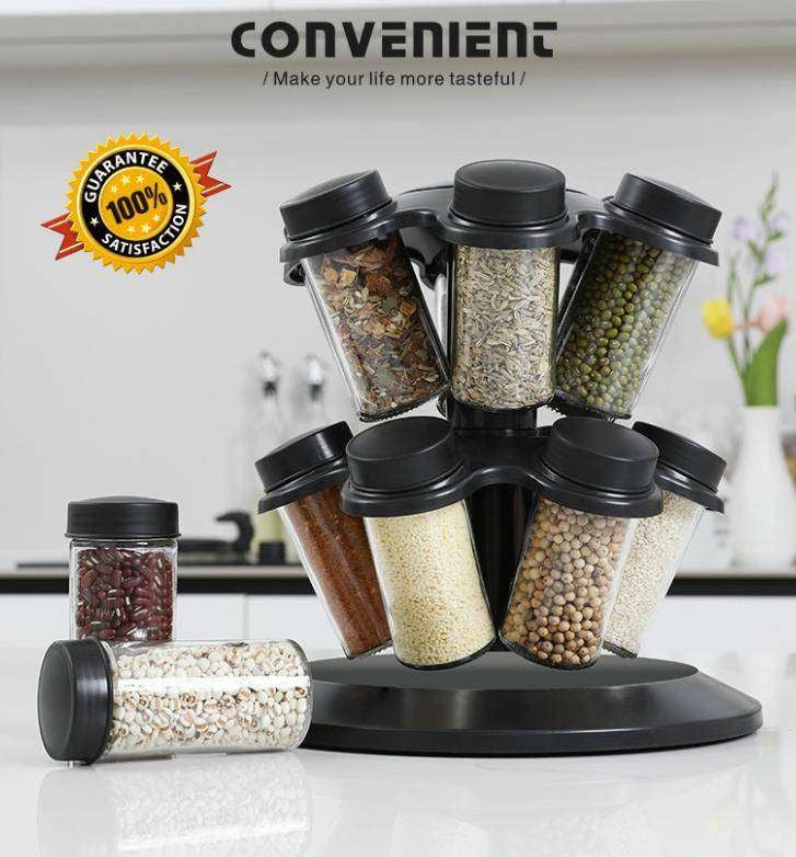 12-in-1 Rotating Spice Rack with 8 Containers image 2