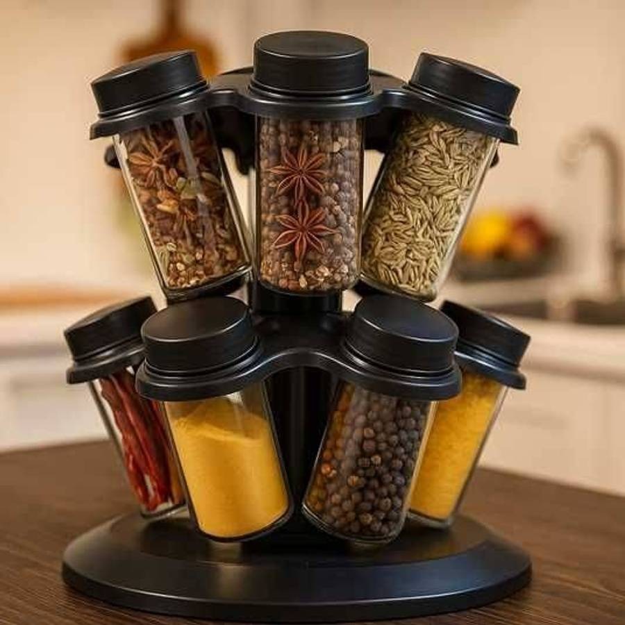 12-in-1 Rotating Spice Rack with 8 Containers image 3