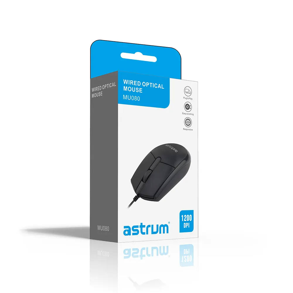 MU080 MOUSE USB OPTICAL 3B 1.5M BLACK image 4