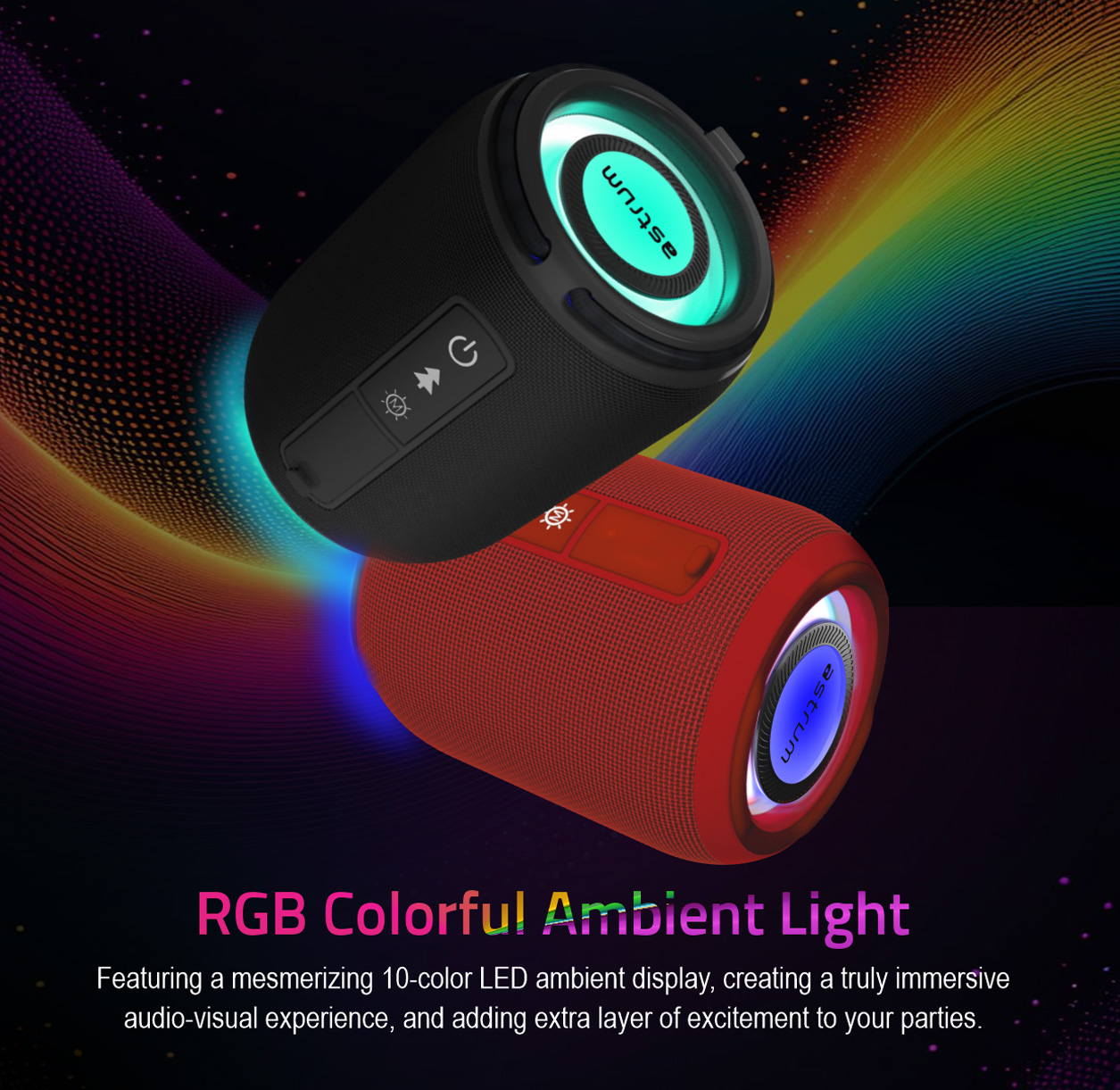 SP110 Portable Bluetooth Speaker 5.3, TF Card FM USB RGB Light TWS image 6