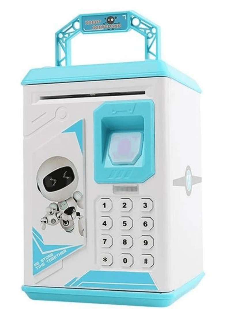 Fingerprint Electronic Piggy Bank - Blue