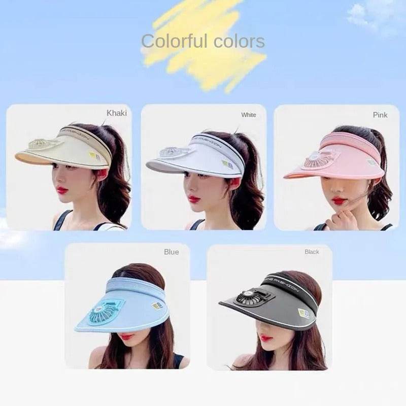 Charging Cylinder Shading Sunscreen Fan Hat image 3