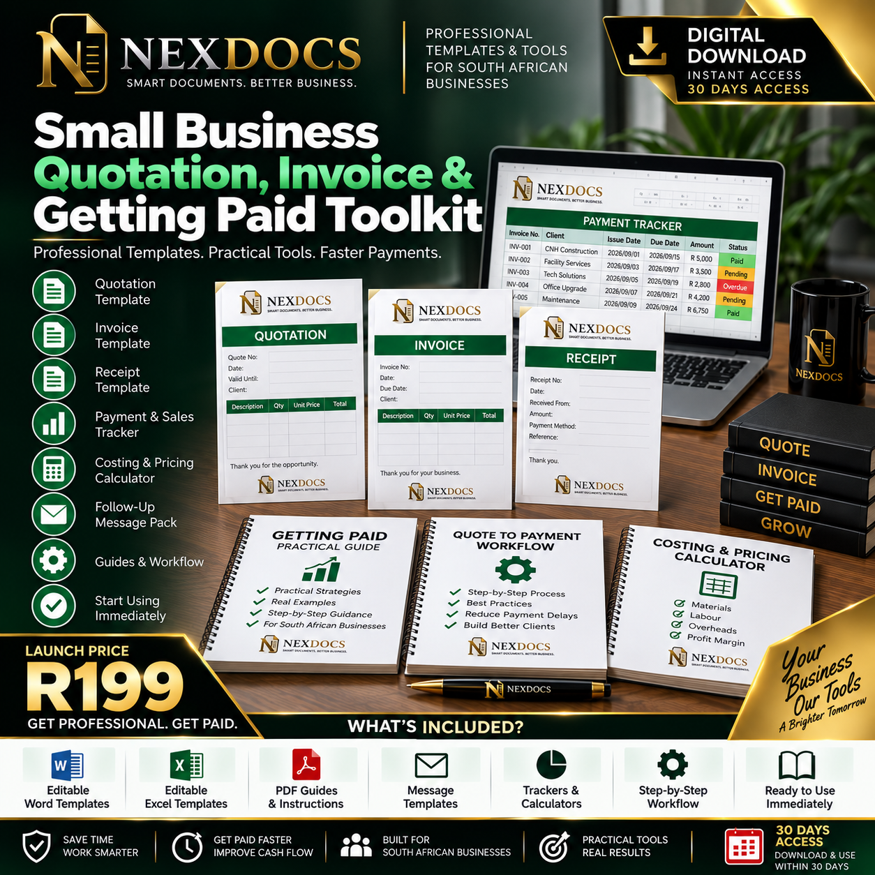 Small Business Quotation, Invoice & Getting Paid Toolkit