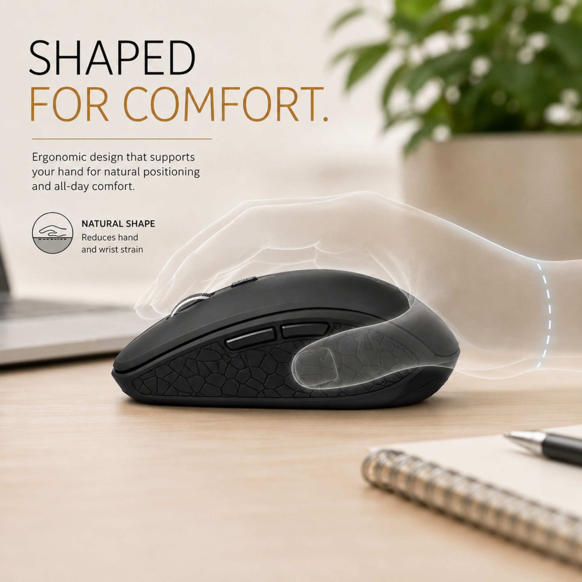 Astrum Tri-Mode Wireless Mouse BT 5.0, 3 Devices, Rechargeable – MW30C image 5