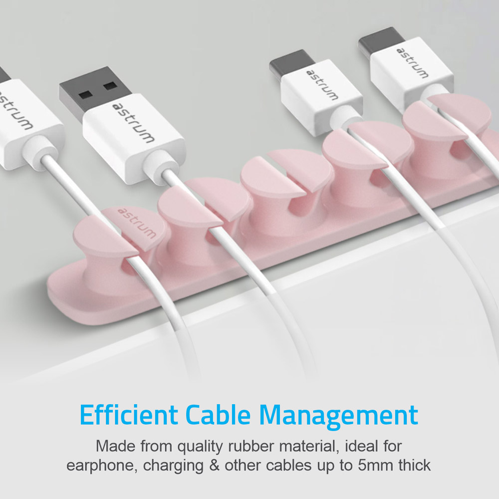 CO110 Cable Organizer Clips – 5 Bays, 4 Storage Compartments – Pink image 3