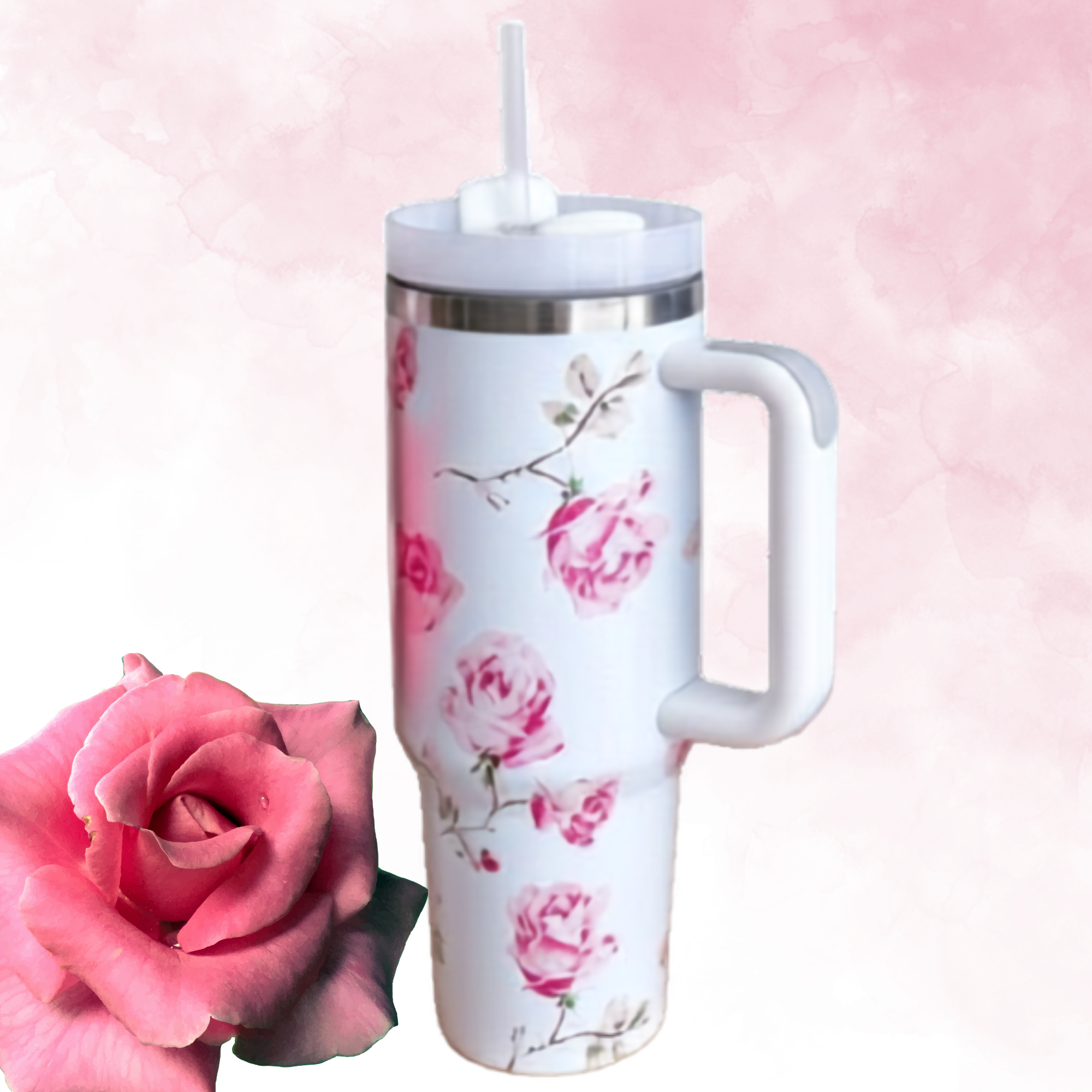 Floral Fun Vacuum Insulated Tumbler with Lid (1200ml) image 2