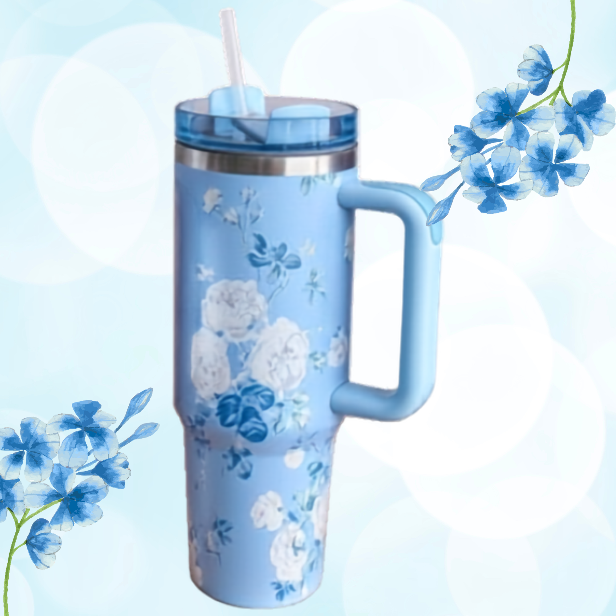 Floral Fun Vacuum Insulated Tumbler with Lid (1200ml) image 3