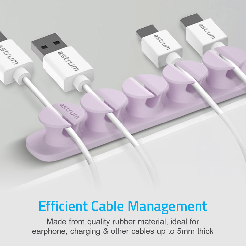 CO110 Cable Organizer Clips – 5 Bays, 4 Storage Compartments – Purple image 3