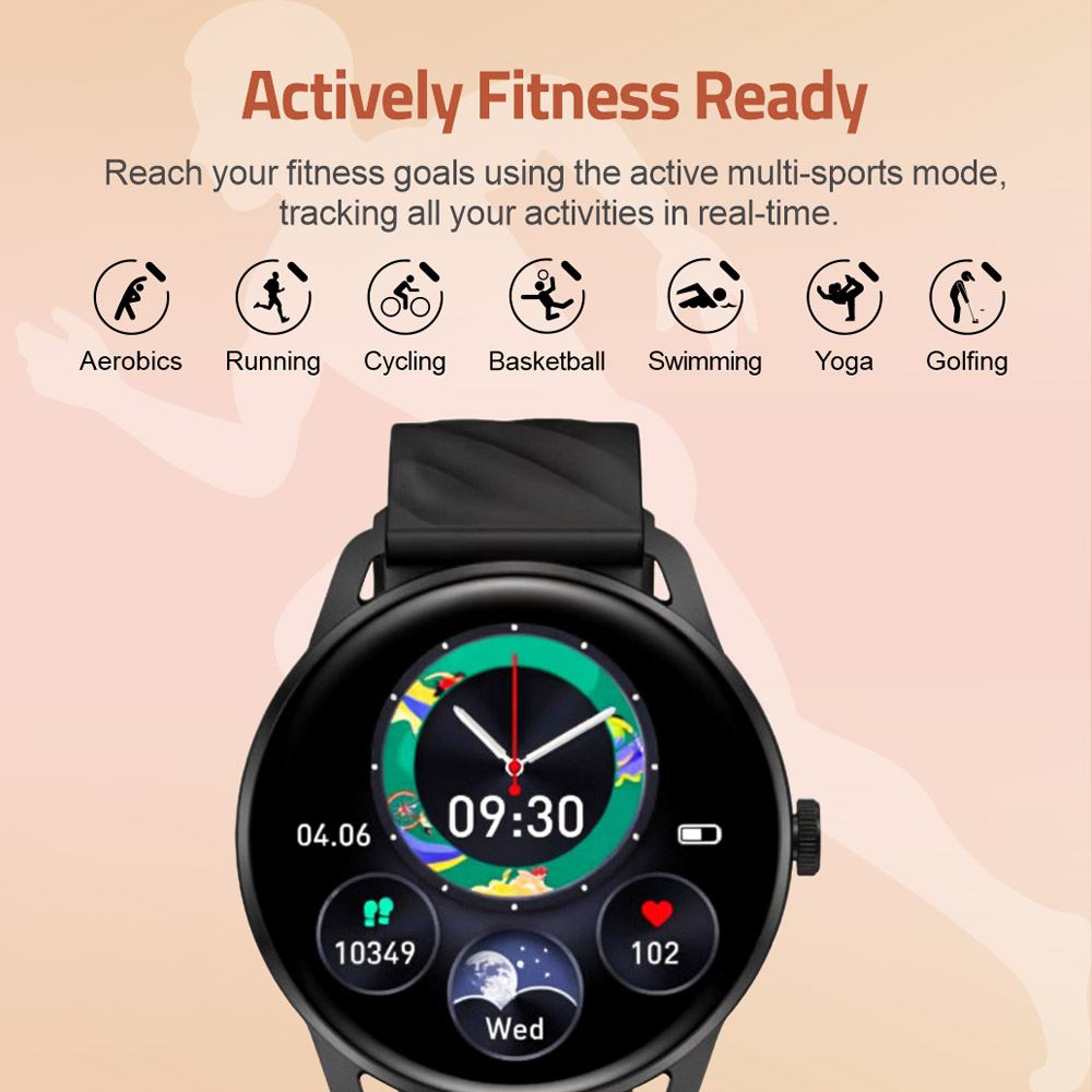 MT410 Smart Watch 1.39 HD IPX68 with BT Calls Sports HR BP BO - Silver image 4