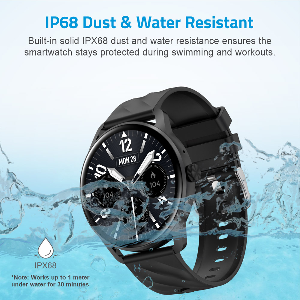 MT410 Smart Watch 1.39 HD IPX68 with BT Calls Sports HR BP BO - Silver image 6
