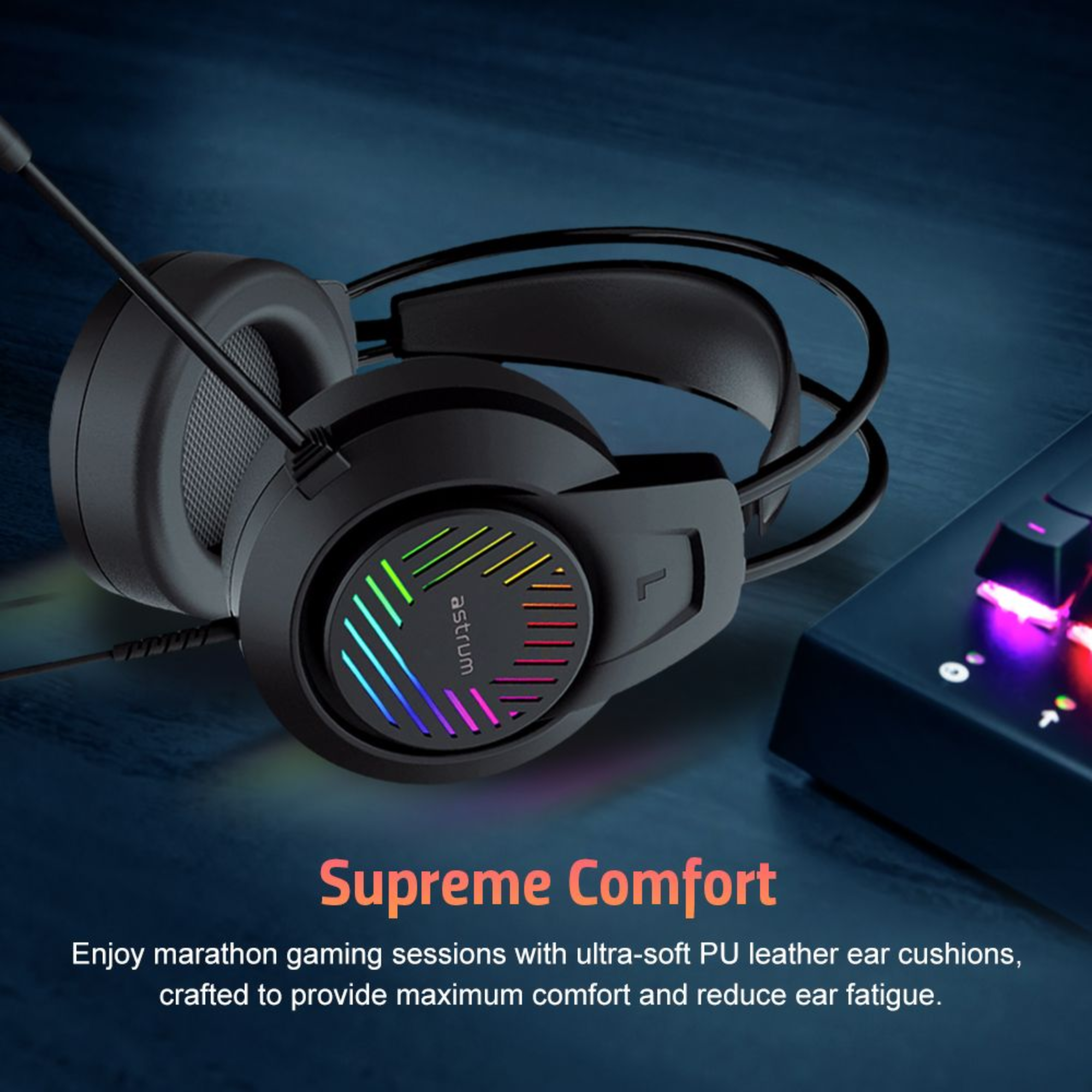 Wired Gaming Headset, 2 x 3.5mm with Boom Mic and USB LED - HG100 image 3