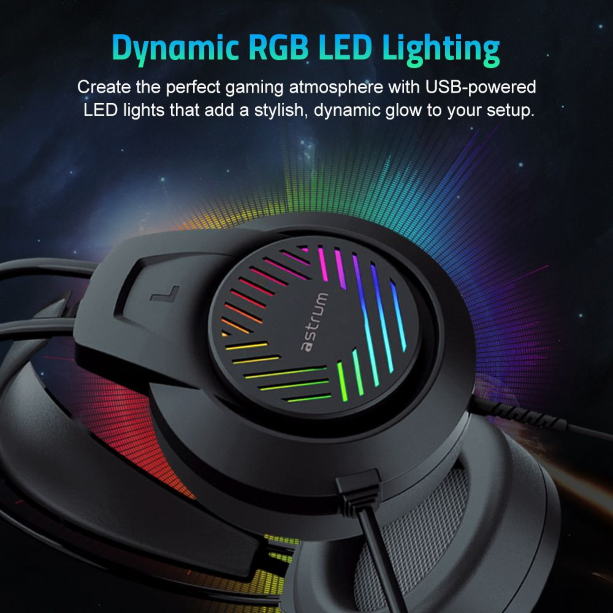 Wired Gaming Headset, 2 x 3.5mm with Boom Mic and USB LED - HG100 image 4