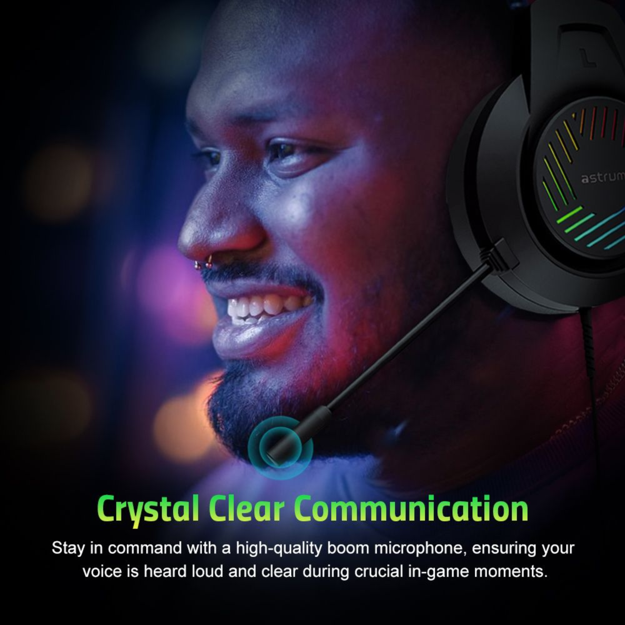 Wired Gaming Headset, 2 x 3.5mm with Boom Mic and USB LED - HG100 image 5