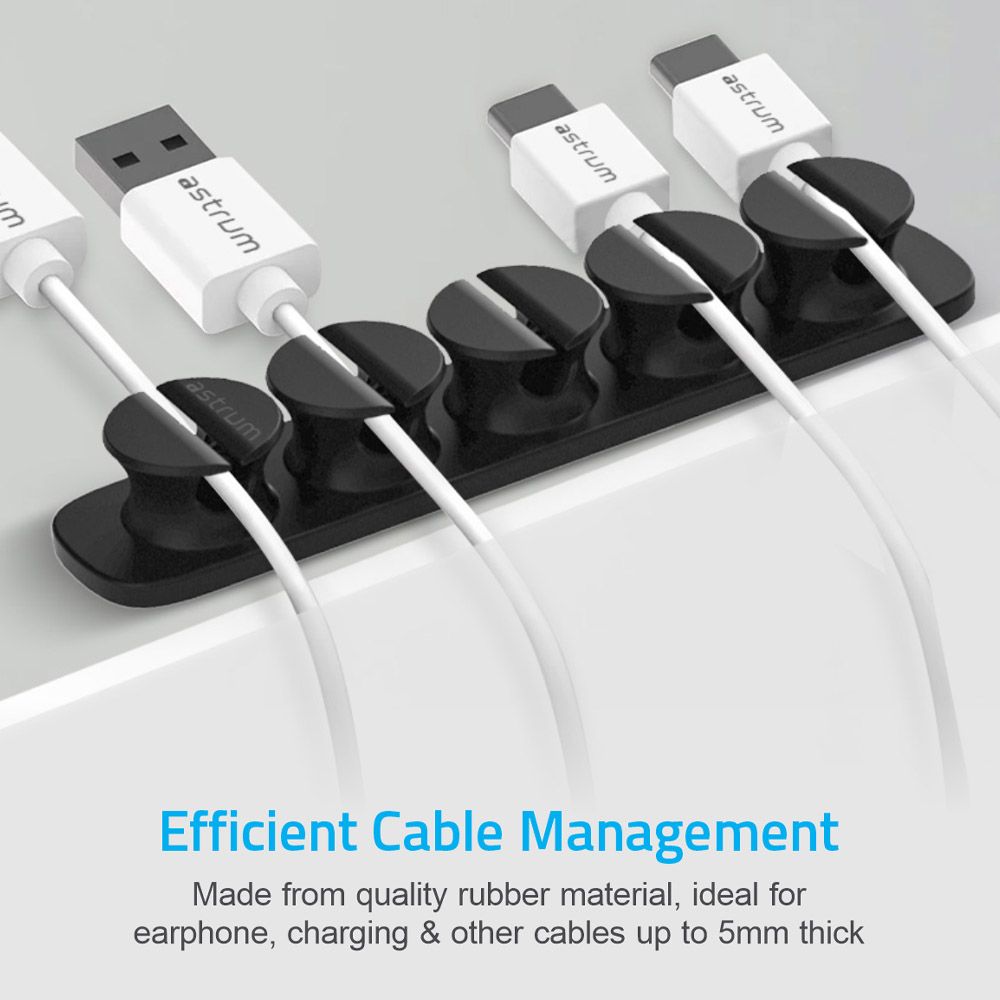 CO110 Cable Organizer Clips – 5 Bays, 4 Storage Compartments – Black image 3