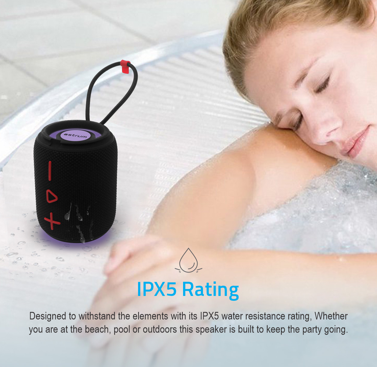 SP110 Portable Bluetooth Speaker 5.3, TF Card FM USB RGB Light TWS - Black image 6