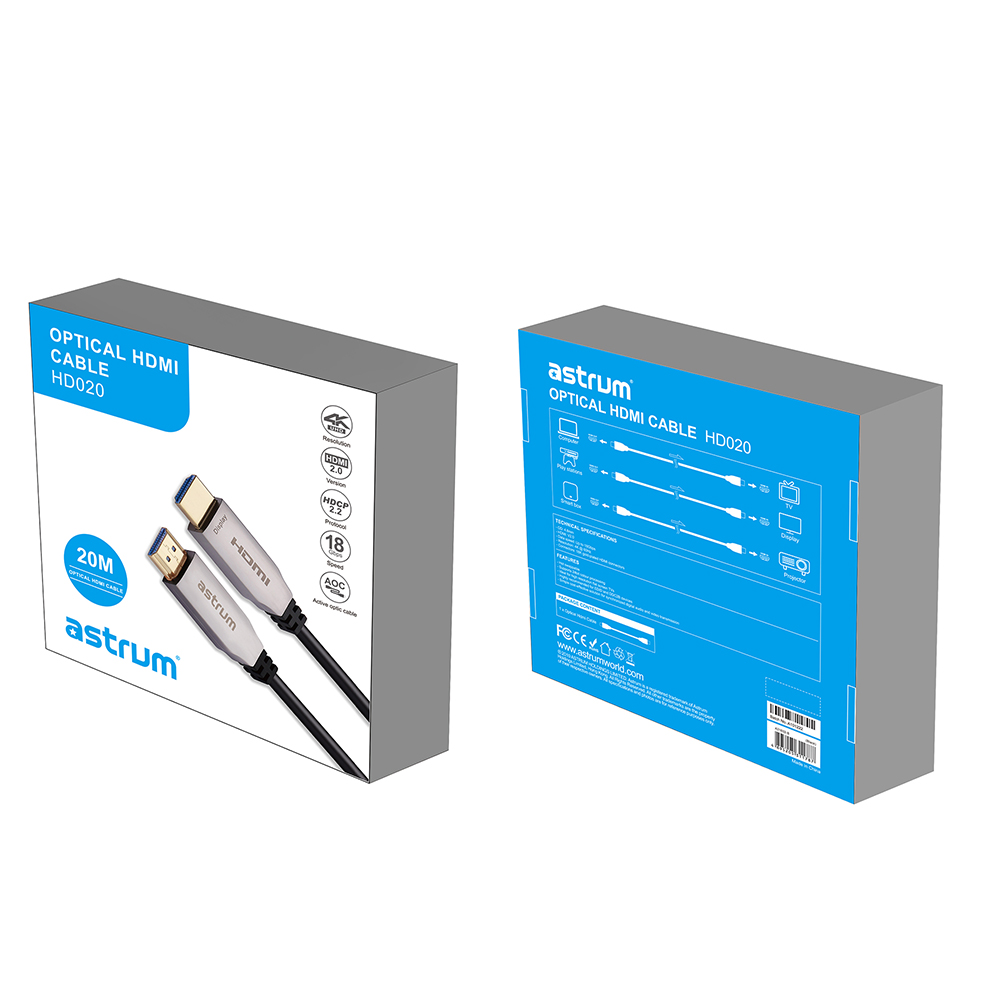 HD020 4K V2.0 Fibre Optical HDMI Male to Male 20 Meter Cable image 2