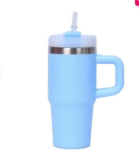 Mini Stainless Steel Flask with Handle and Straw (600ml) image 3
