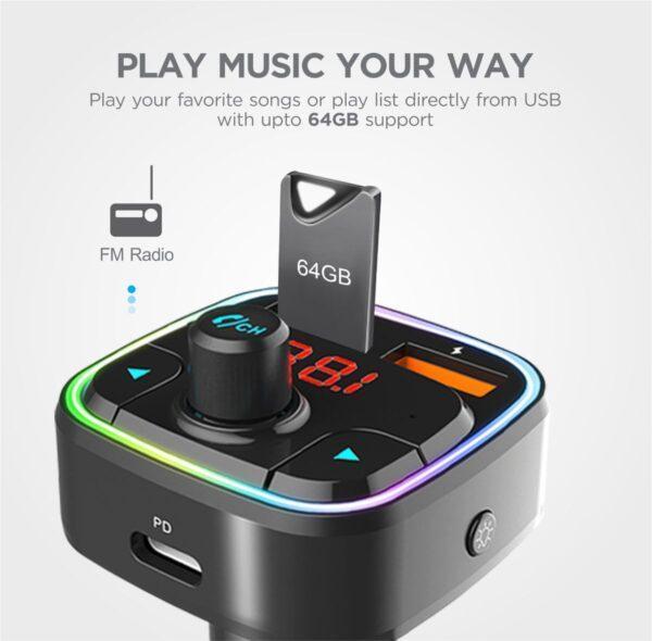 Wireless FM Transmitter + PD Charger - FM410 image 4