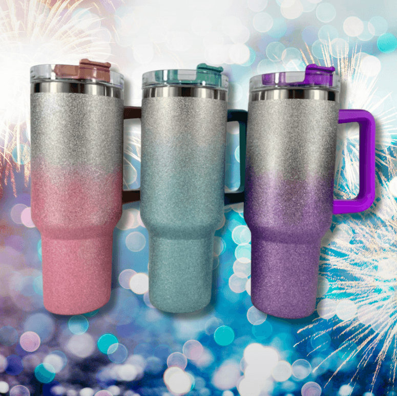 Stainless Steel Vacuum Insulated Glitter Tumbler with Lid (1200ml) image 2