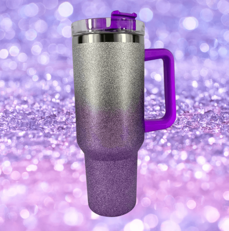 Stainless Steel Vacuum Insulated Glitter Tumbler with Lid (1200ml) image 3
