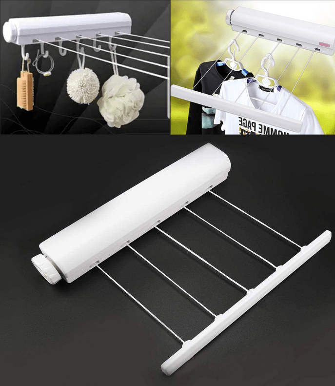 Retractable Clothes Drying Line with Hanger Clips image 4