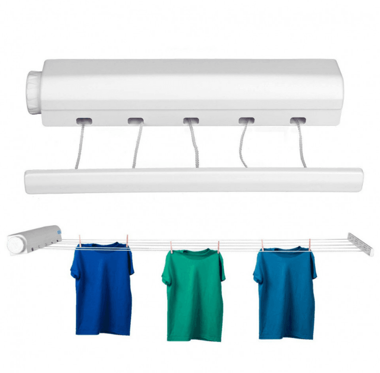 Retractable Clothes Drying Line with Hanger Clips image 8