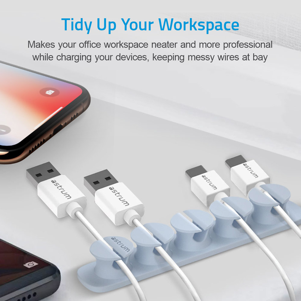 CO110 Cable Organizer Clips – 5 Bays, 4 Storage Compartments – Blue image 2
