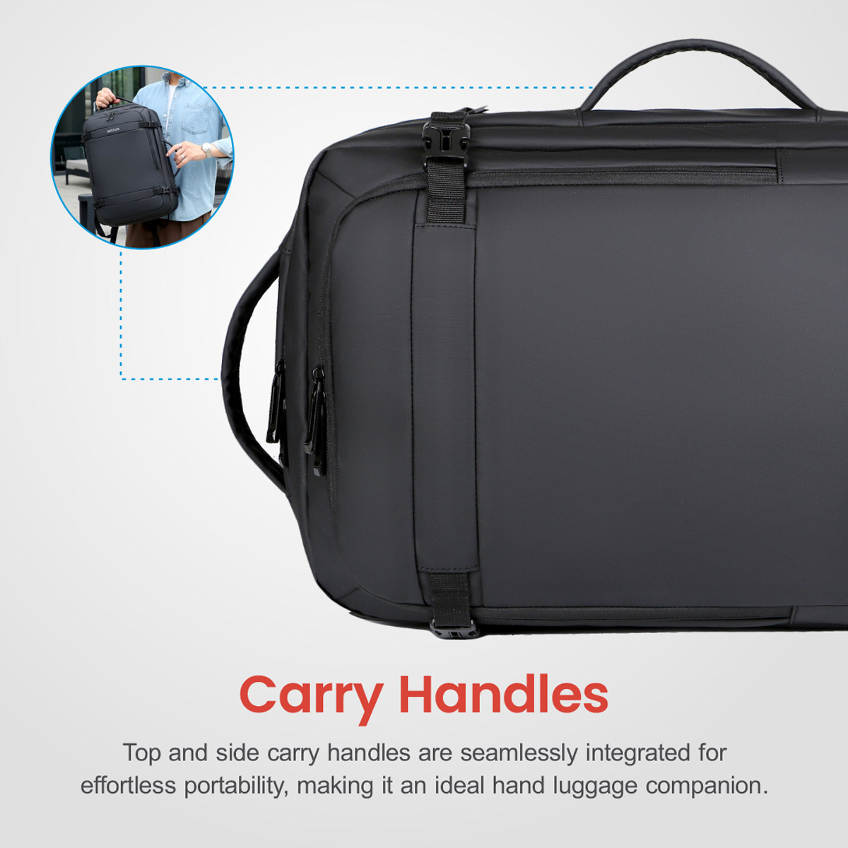 LB310 BACKPACK PU TRAVEL EXPEND BLACK image 5