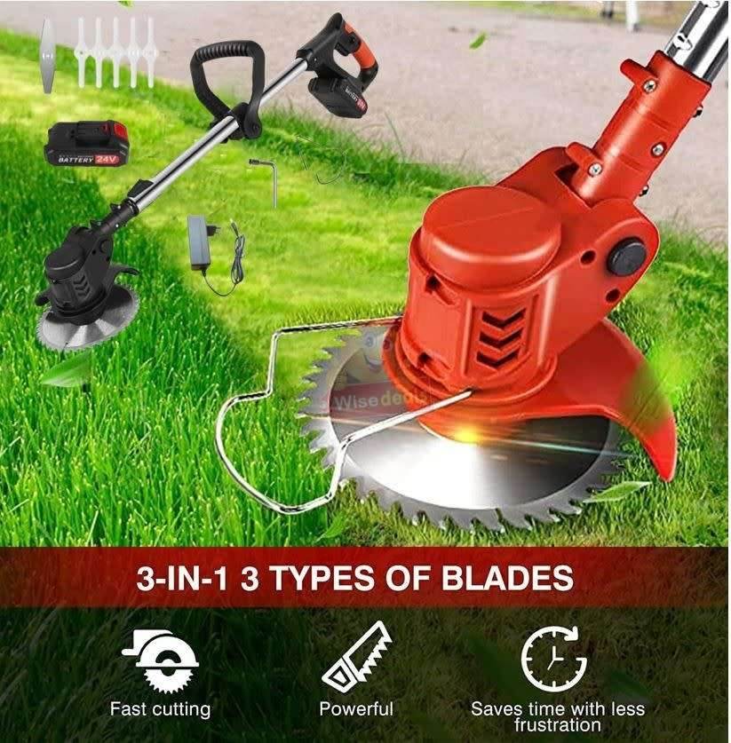 Rechargeable Lawn Mower and Grass Cutter with Accessories (24V) image 2