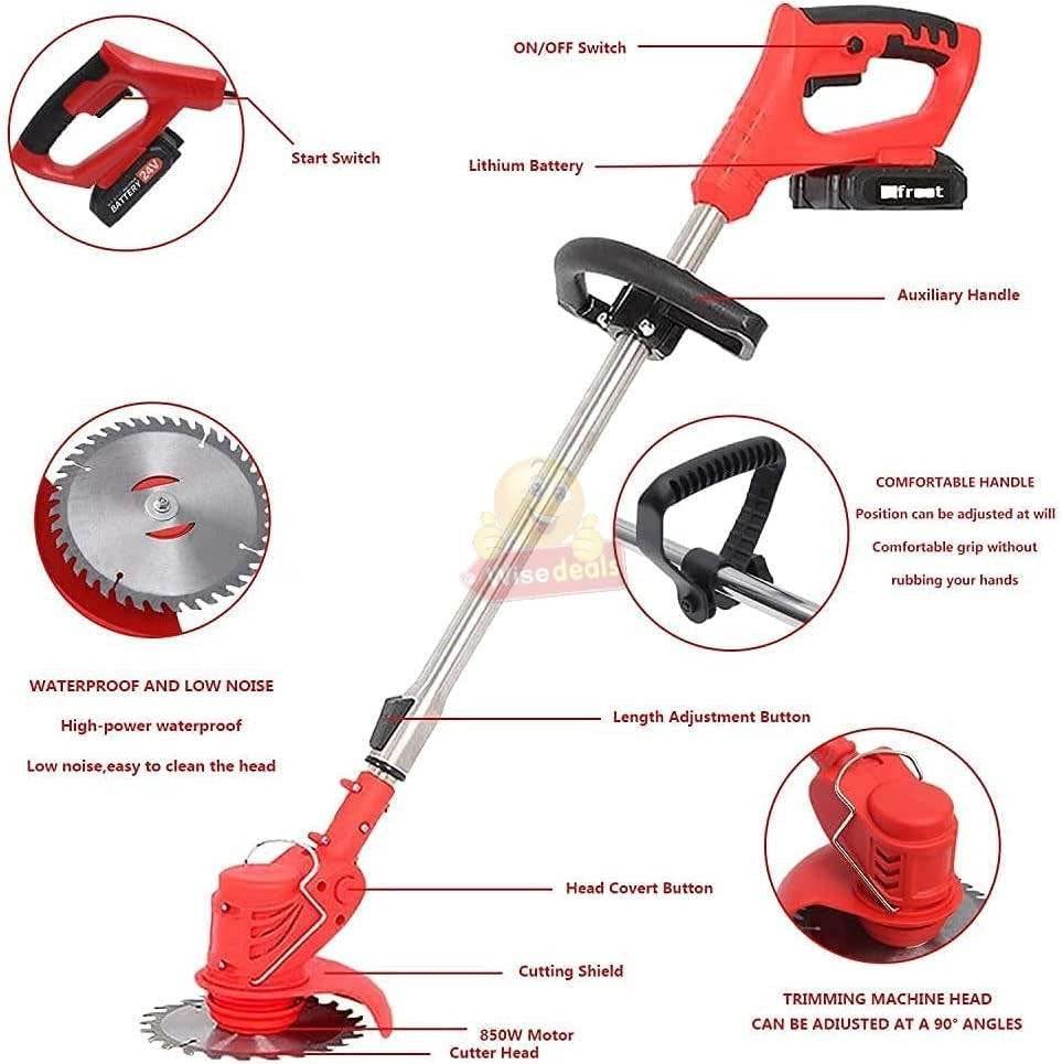 Rechargeable Lawn Mower and Grass Cutter with Accessories (24V) image 3